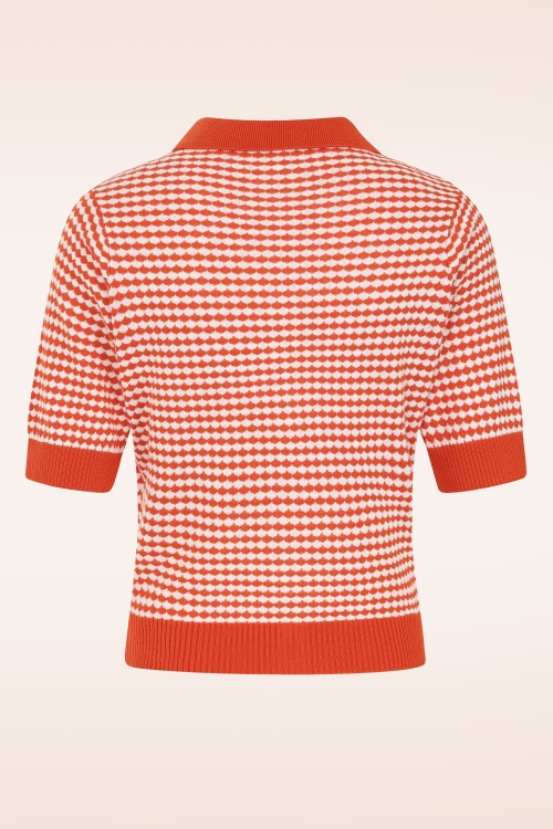 Blutsgeschwister - Petite Poloette gebreid vest in Mixed Dots rood en wit 5