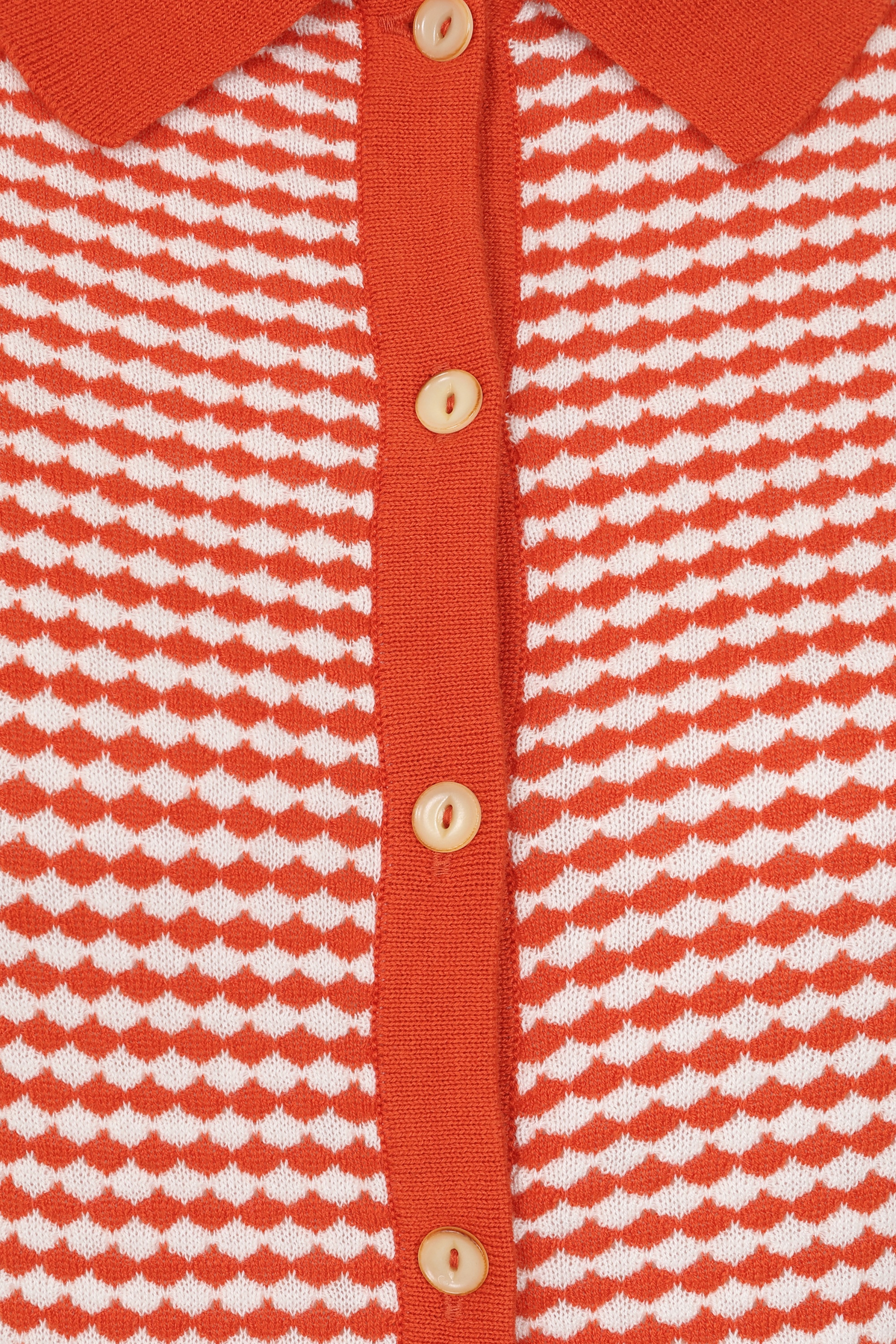 Blutsgeschwister - Petite Poloette gebreid vest in Mixed Dots rood en wit 4