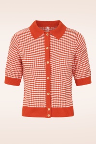 Blutsgeschwister - Petite Poloette gebreid vest in Mixed Dots rood en wit 2