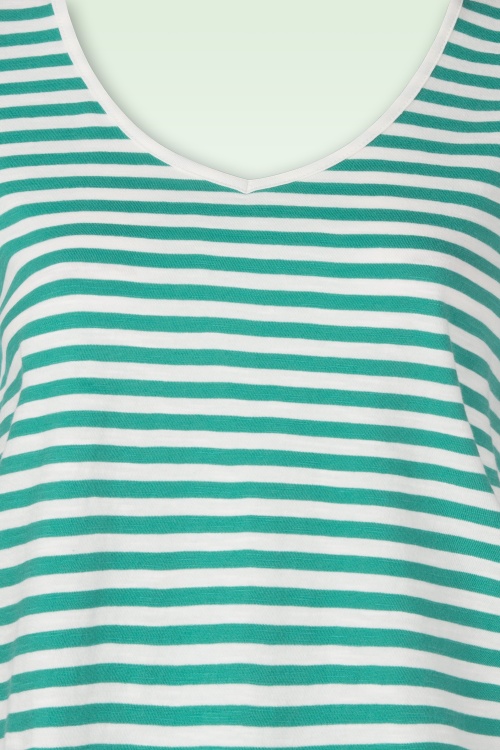 Princesse Nomade  - Eugénie katoenen t-shirt in Raye groen 2