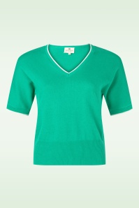 Princesse Nomade  - Susanna katoenen gebreide top in groen