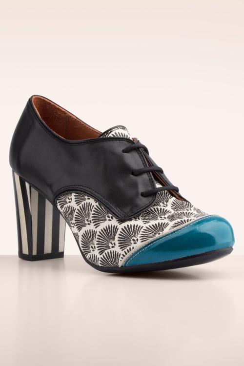 Nemonic - Madison lederen shoe booties in zwart 3