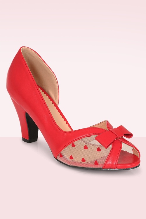 Banned Retro - Love From Kelly Lee pumps in rood 3