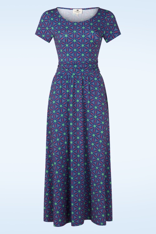 Princesse Nomade  - Mirella maxi jurk in cap blauw