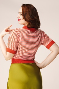 Blutsgeschwister - Petite Poloette gebreid vest in Mixed Dots rood en wit 3