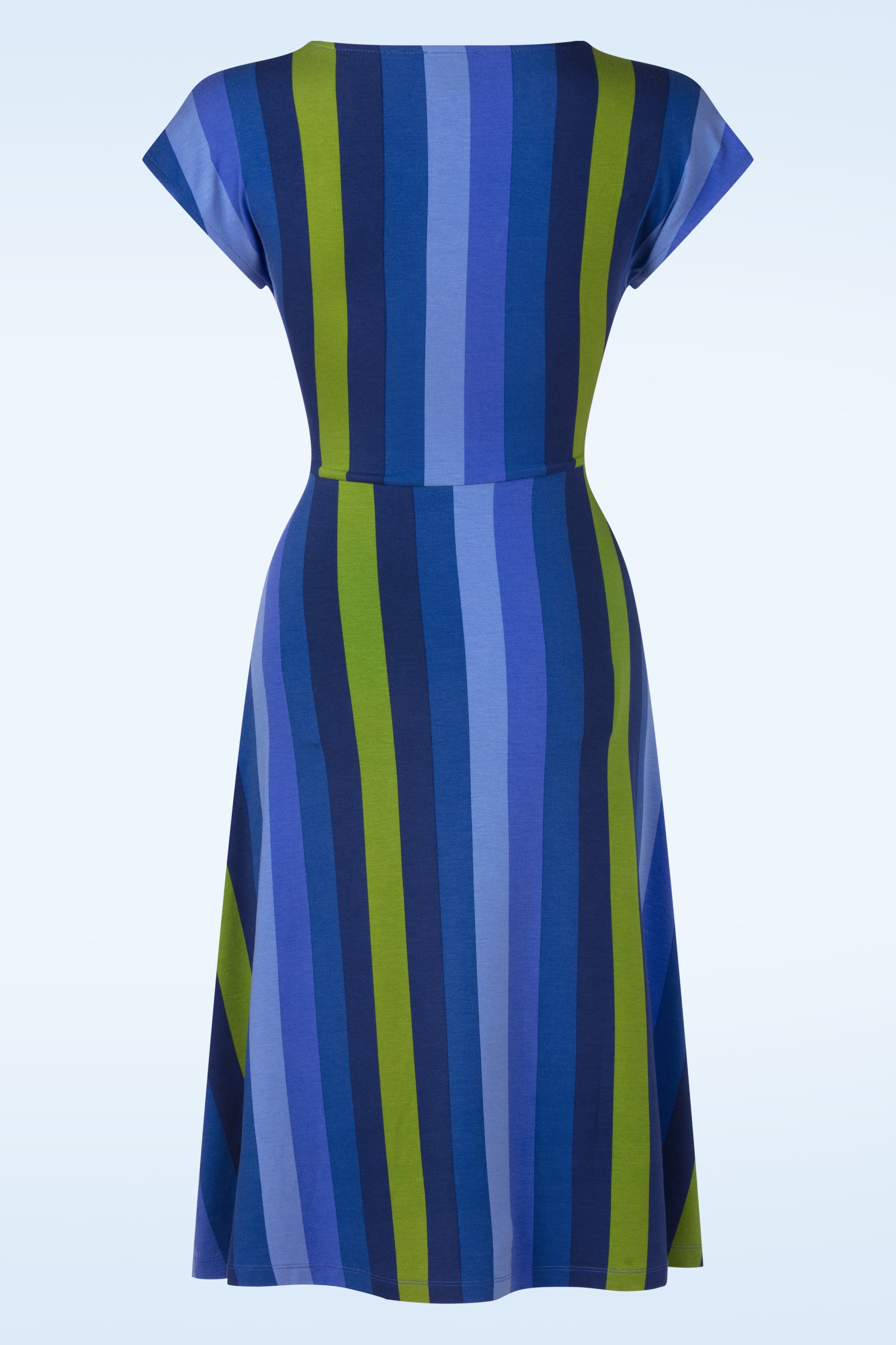 Mademoiselle YéYé - Frenchy Affair gestreepte jurk in blauw 3