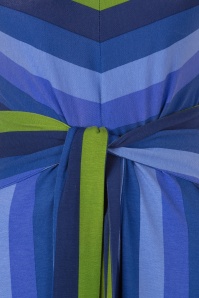 Mademoiselle YéYé - Frenchy Affair gestreepte jurk in blauw 2