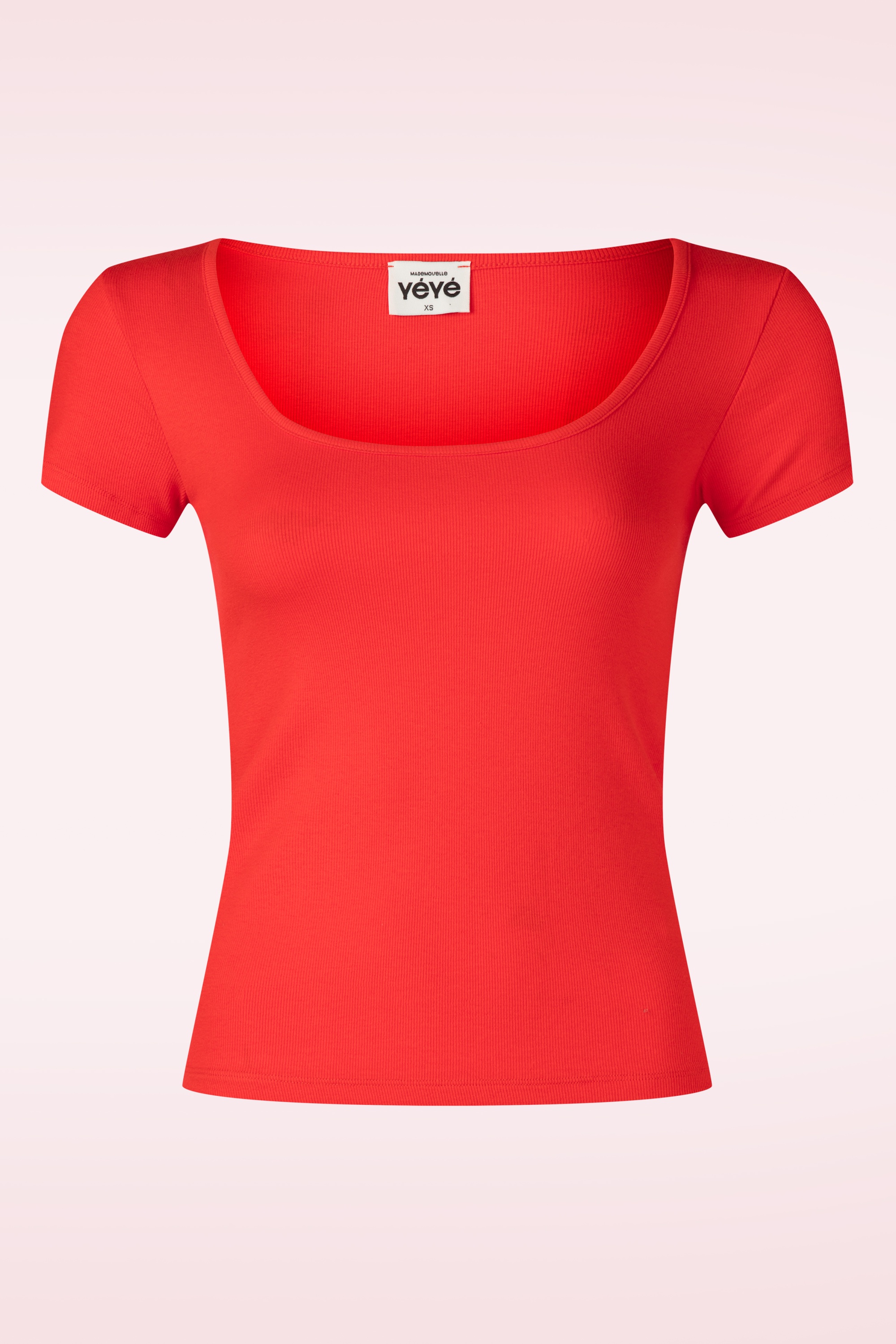 Mademoiselle YéYé - Frame Game katoenmix t-shirt in felrood