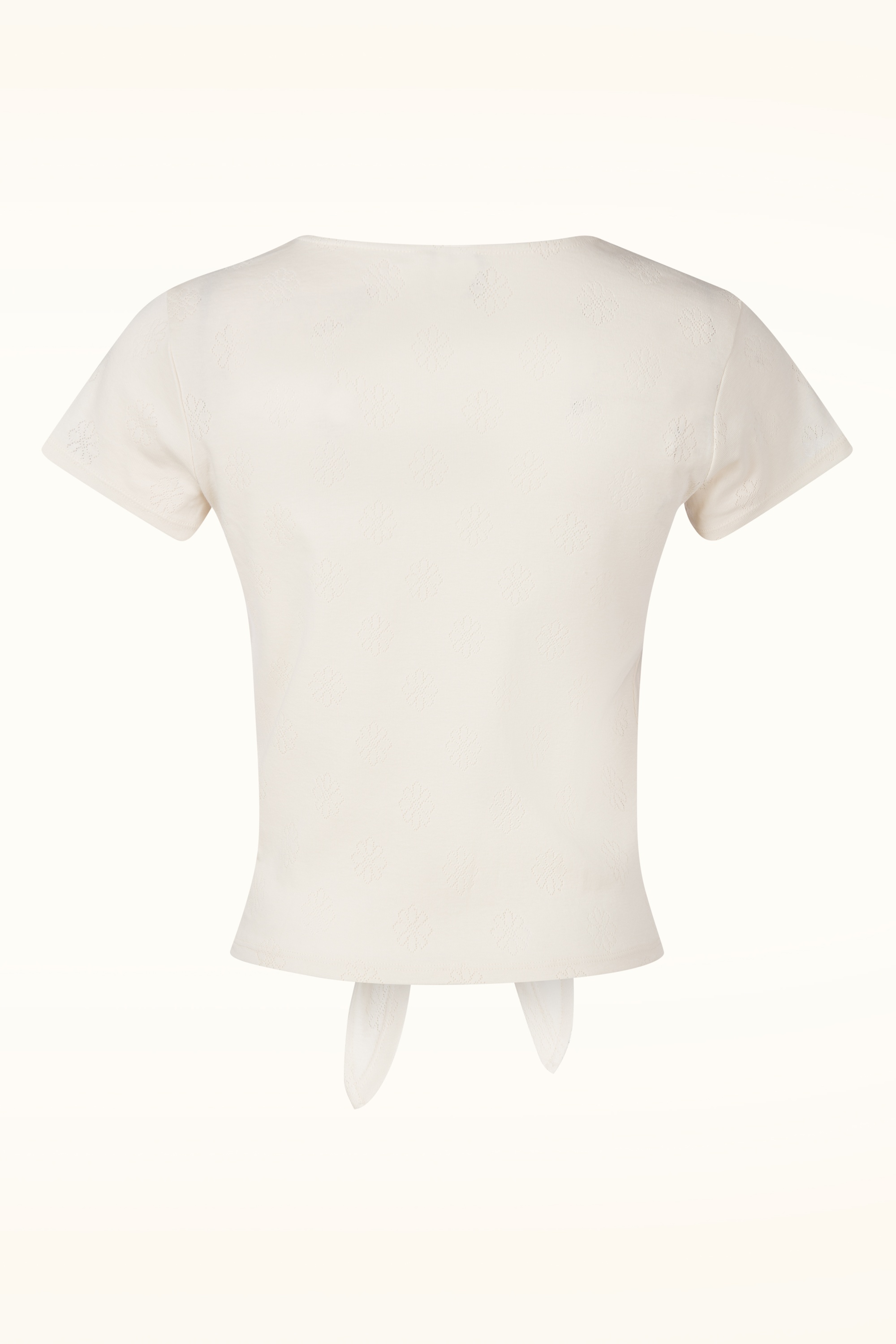 Mademoiselle YéYé - Floral Sky Daisies katoenen top in gebroken wit 3