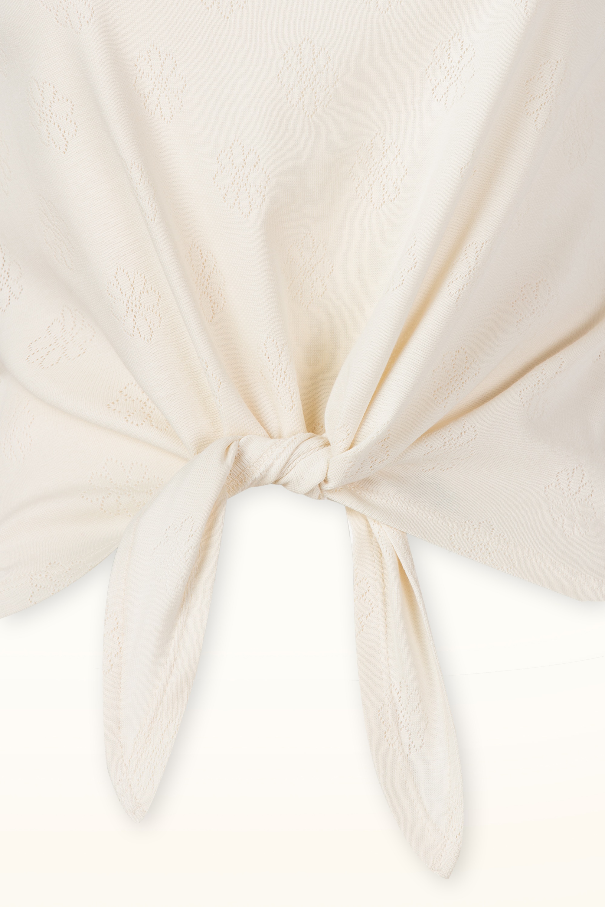 Mademoiselle YéYé - Floral Sky Daisies katoenen top in gebroken wit 2