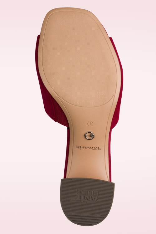 Tamaris - Bold Moves suède muiltjes in rood 3