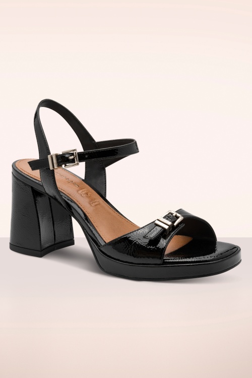 Tamaris - Gleam Block High Heel sandaaltjes in zwart 2