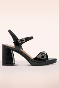 Tamaris - Gleam Block High Heel sandaaltjes in zwart