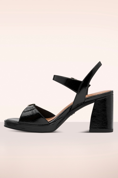 Tamaris - Gleam Block High Heel sandaaltjes in zwart 4