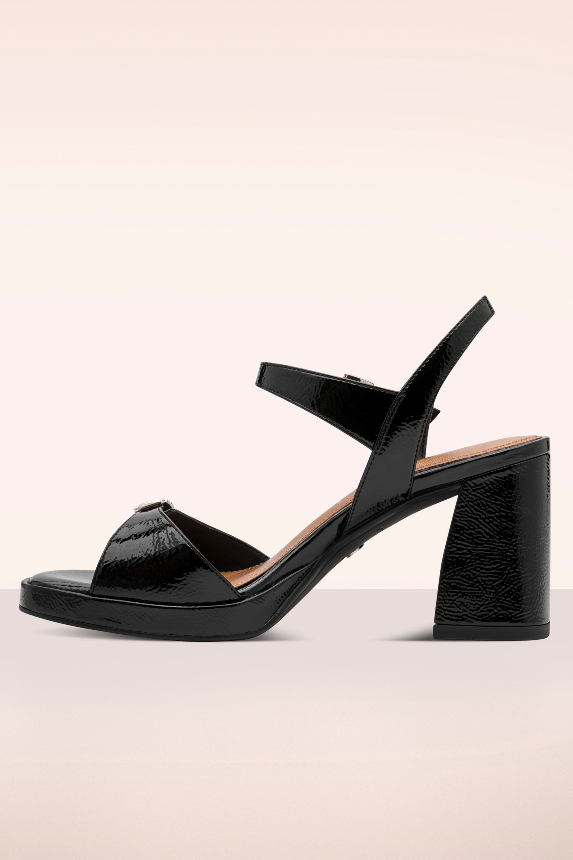 Tamaris - Gleam Block High Heel sandaaltjes in zwart 4