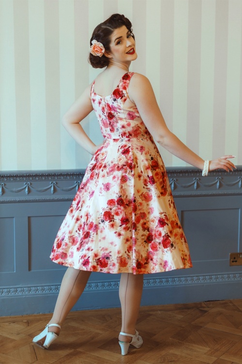 Hearts & Roses - Scarlett Bloom swing jurk in roze 3