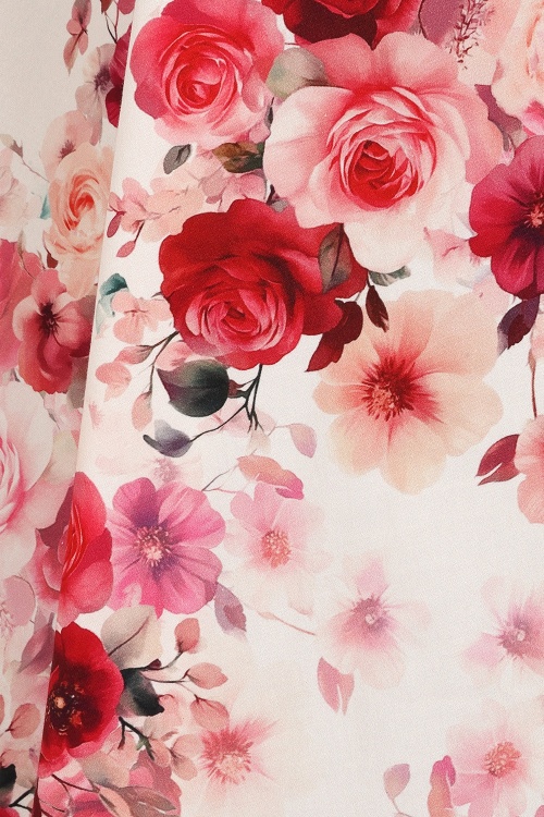 Hearts & Roses - Scarlett Bloom swing jurk in roze 4