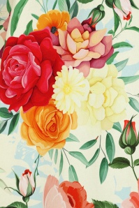 Hearts & Roses - Golden Peony swing jurk in botergeel en multi 4