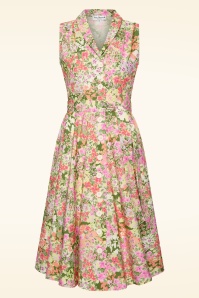 Very Cherry - Nova katoenen swing jurk in Monet Garden