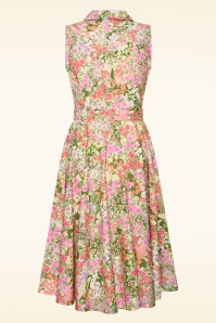 Very Cherry - Nova katoenen swing jurk in Monet Garden 2