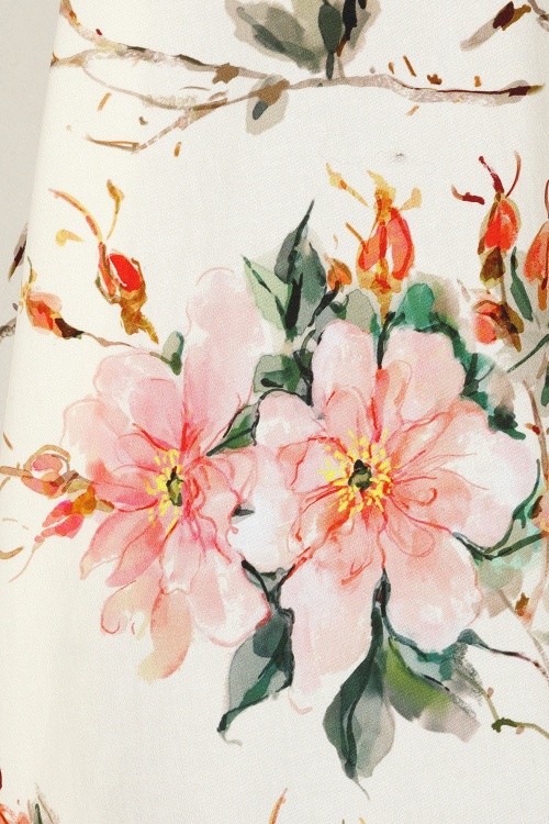 Hearts & Roses - Spring Petal swing jurk in ivoor en multi 6