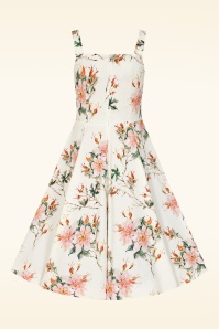 Hearts & Roses - Spring Petal swing jurk in ivoor en multi 7