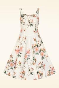 Hearts & Roses - Spring Petal swing jurk in ivoor en multi 2