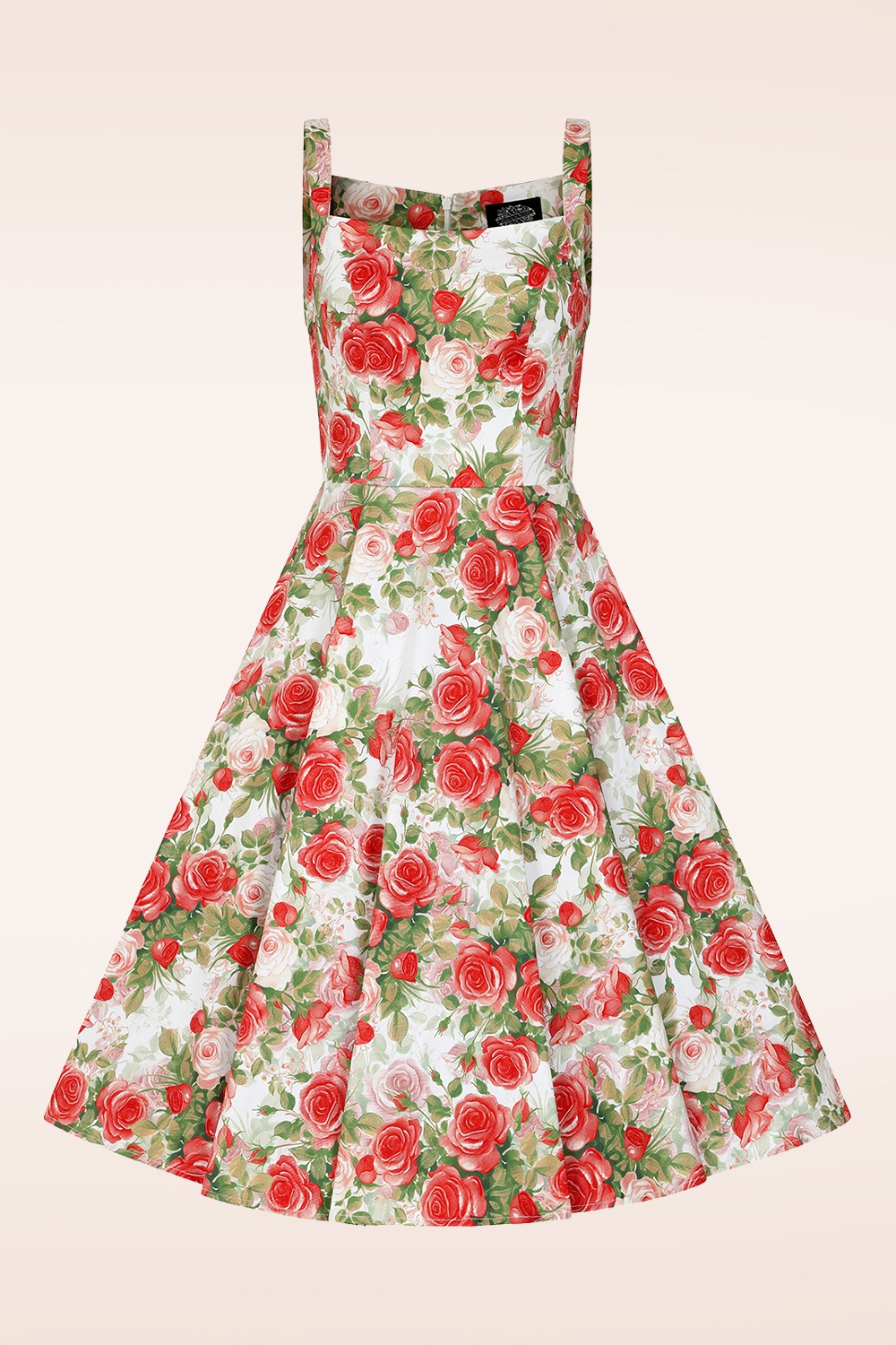 Hearts & Roses - Rosewood Romance swing jurk in wit 2