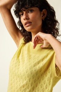 King Louie - Lina Mateo gebreide top in geelcrème 6