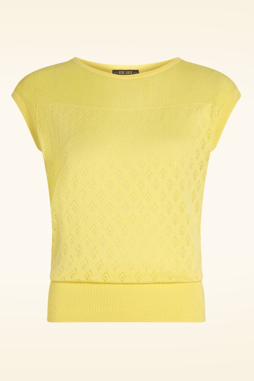 King Louie - Lina Mateo gebreide top in geelcrème 2