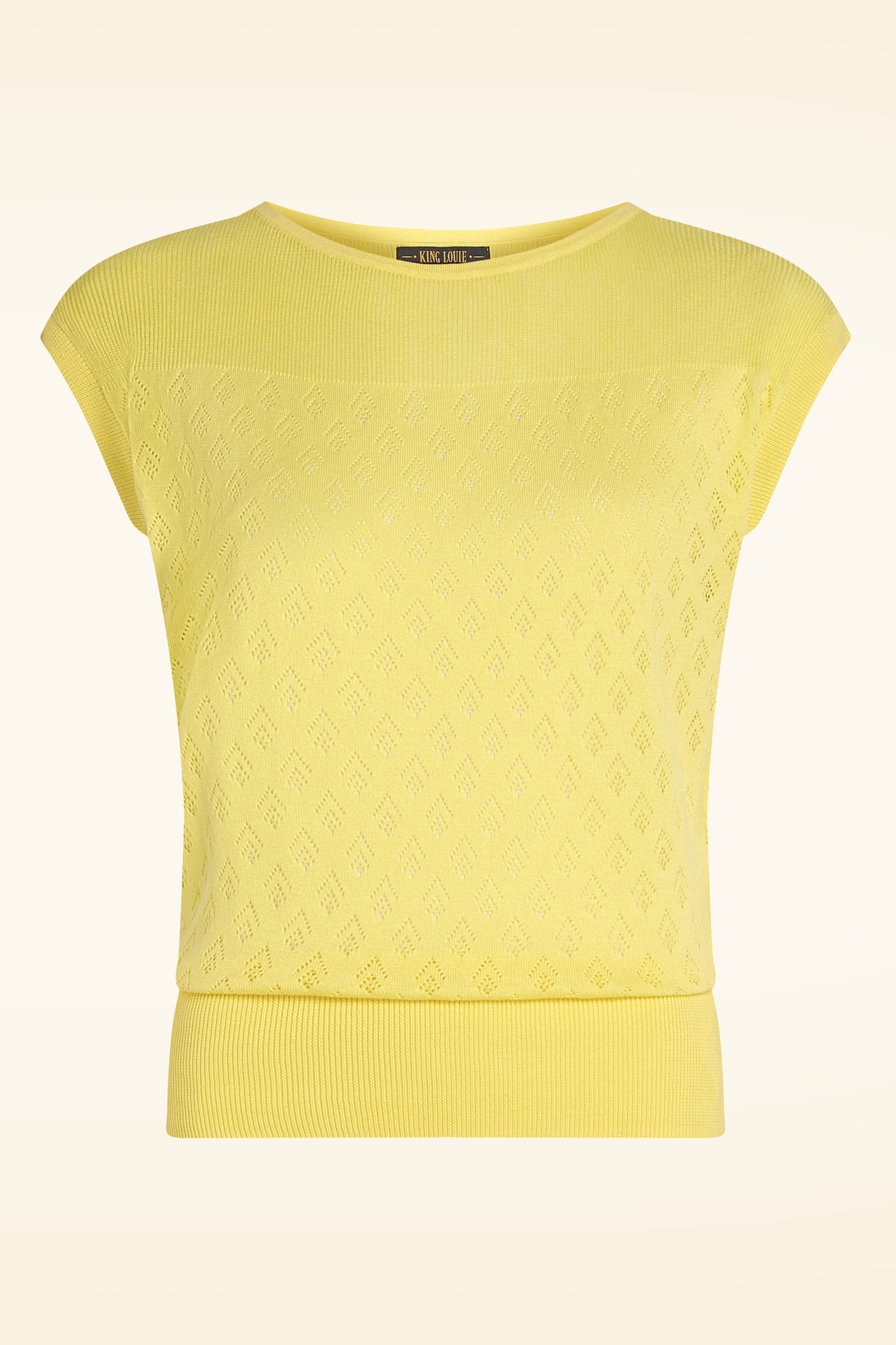 King Louie - Lina Mateo gebreide top in geelcrème 2