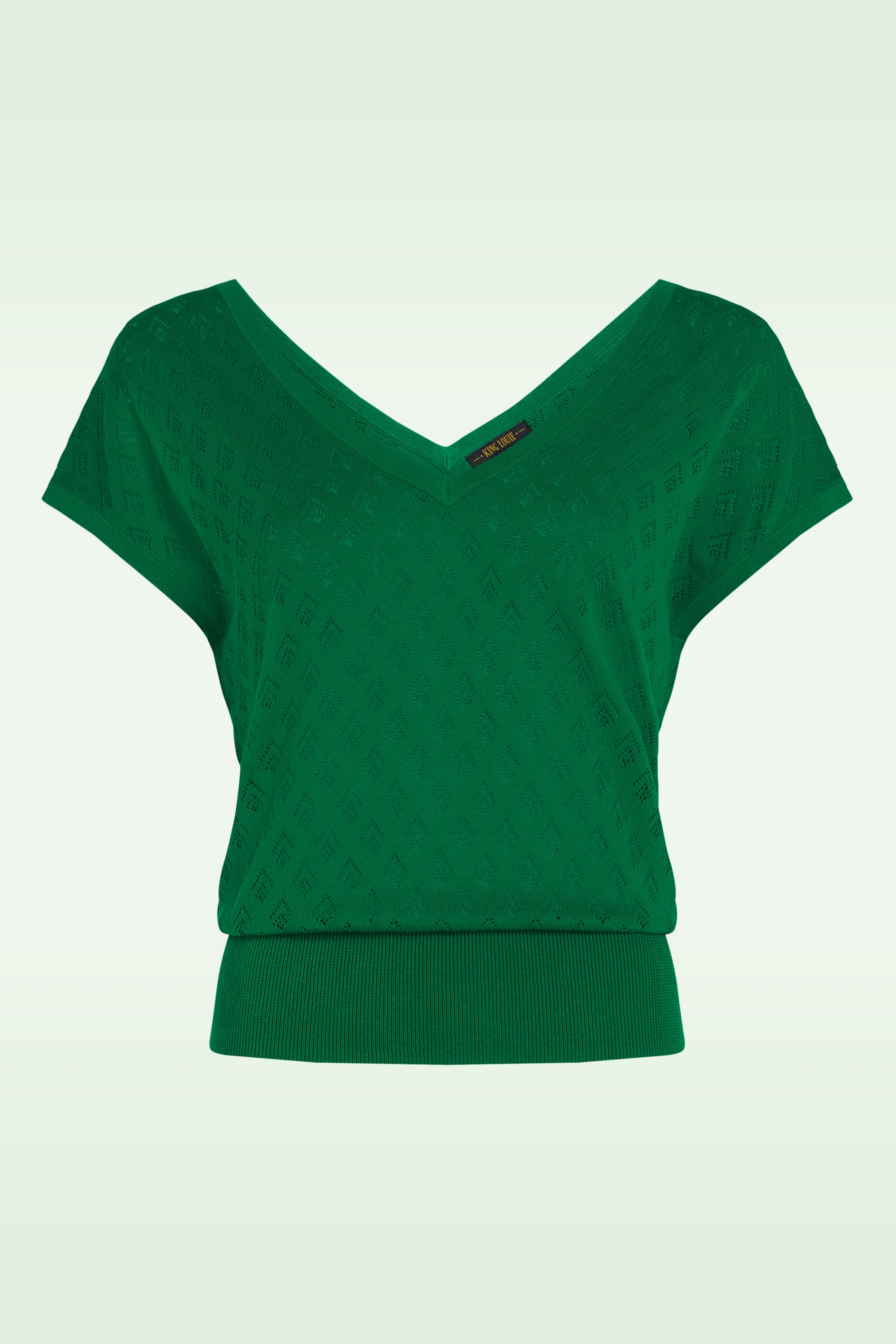 King Louie - Mateo Knit Double V top in groen 2