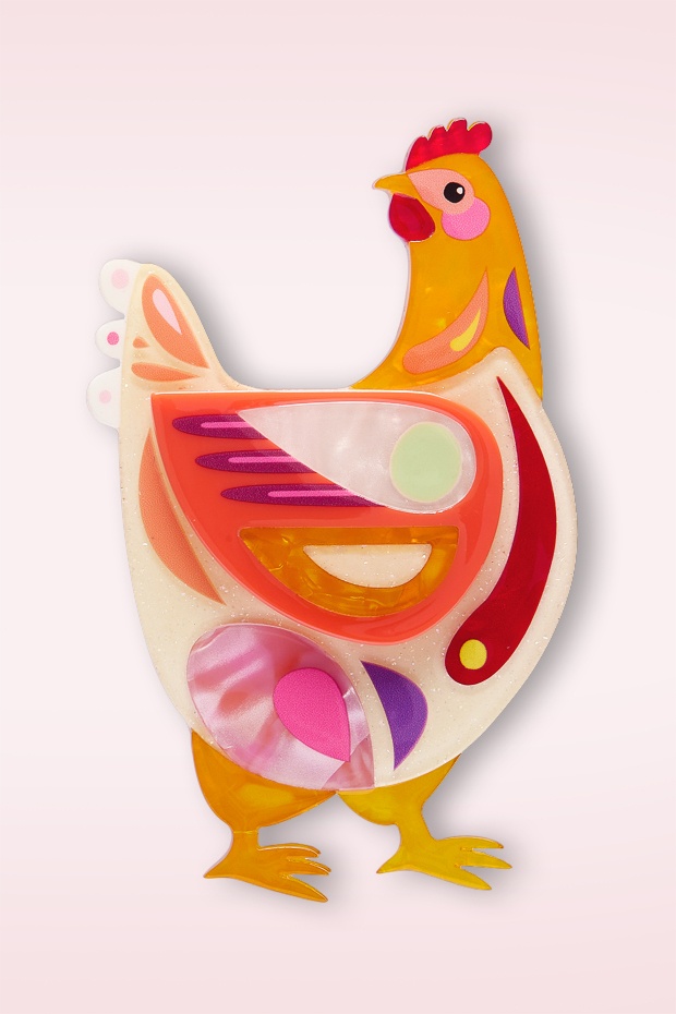Erstwilder - Bessie the Chicken broche