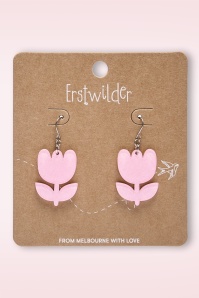 Erstwilder - Tulip oorbellen in roze 2