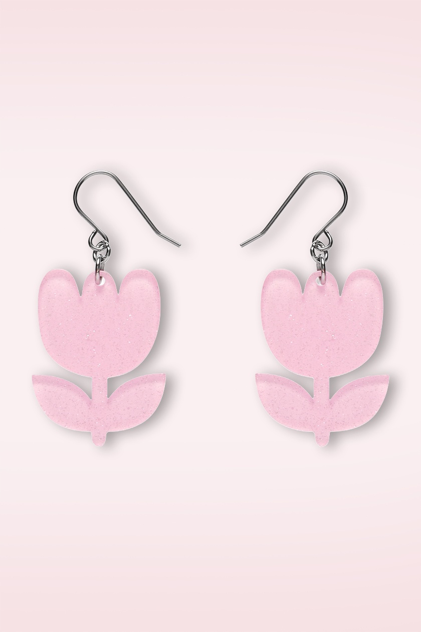 Erstwilder - Tulip oorbellen in roze