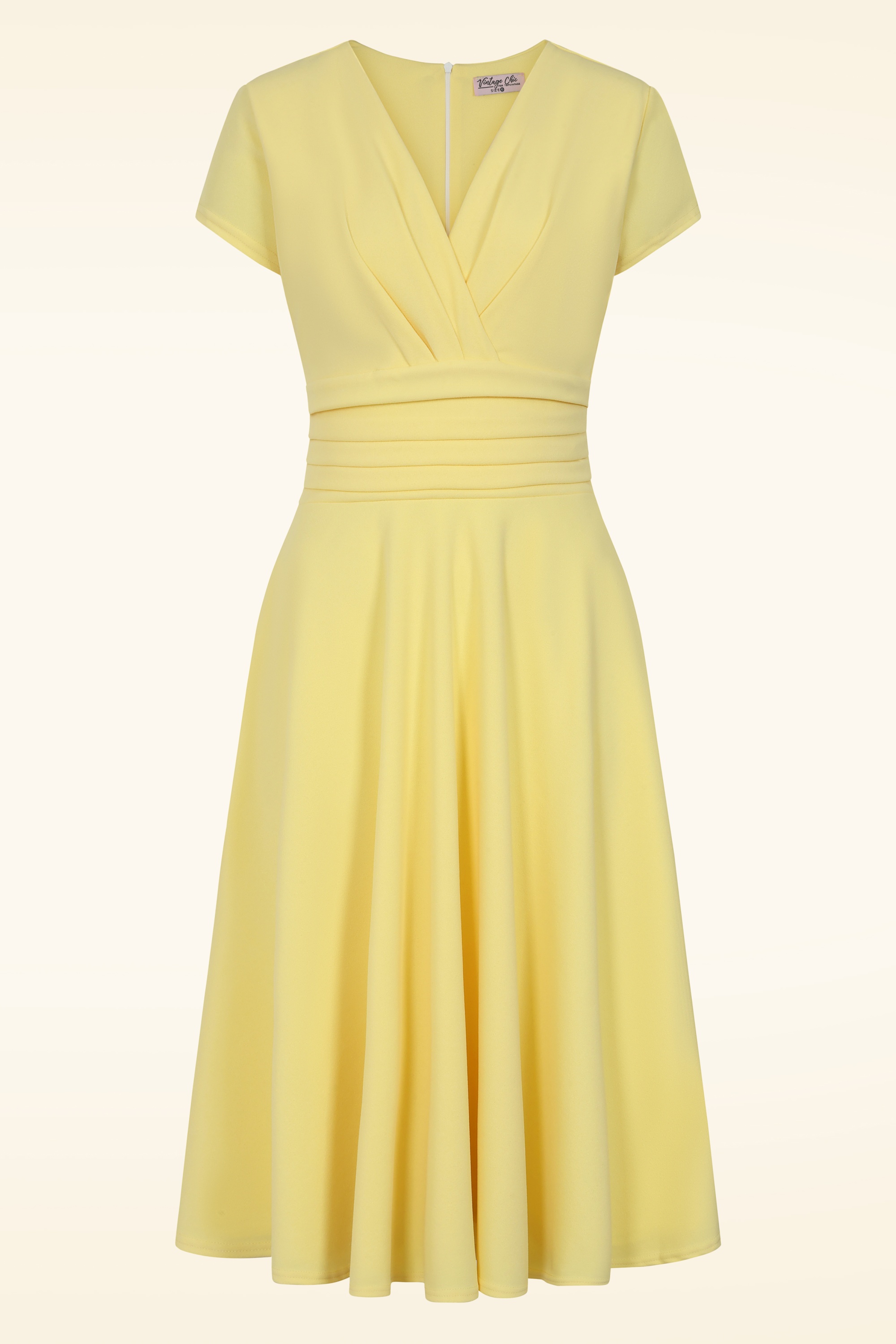 Vintage Chic for Topvintage - Topvintage exclusive ~ Esmeralda swing jurk in citroengeel