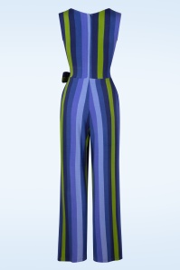 Mademoiselle YéYé - Paris O'Clock  gestreepte jumpsuit in blauw 3
