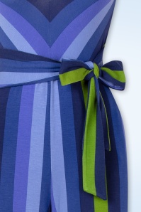 Mademoiselle YéYé - Paris O'Clock  gestreepte jumpsuit in blauw 2