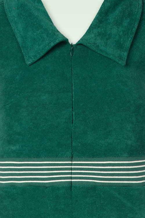 Mademoiselle YéYé - Funky Loop jumpsuit in regenwoud groen 2