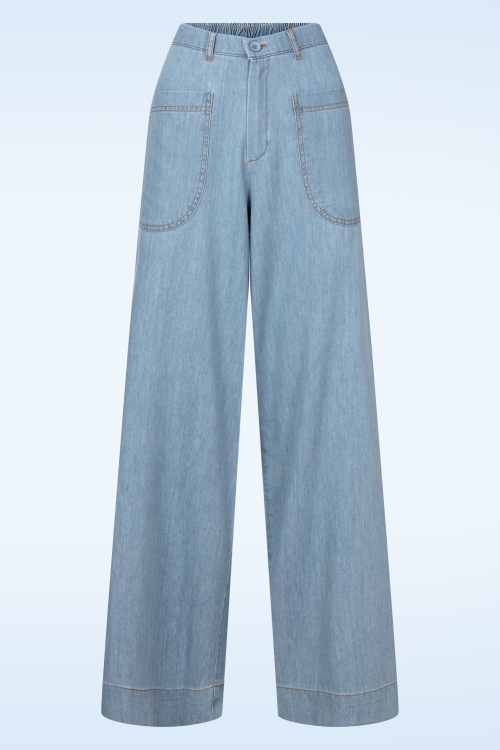 Mademoiselle YéYé - Wide Wonder jeans in lichtblauw