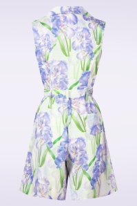 Hearts & Roses - Topvintage Exclusive ~ Violet Blossom playsuit in groen en paars 3