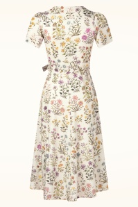 Very Cherry - Topvintage Exclusive ~ Magnolia linnen jurk in Cottage Field  3