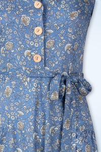 Very Cherry - Revers Antibes midi jurk in blauw 2