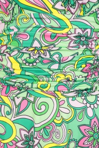 Vintage Chic for Topvintage - Topvintage exclusive ~ Grecian Floral jurk in groen en roze 3