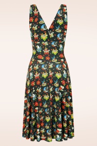 Vintage Chic for Topvintage - Topvintage exclusive ~ Grecian tattoo jurk in zwart en multi 2