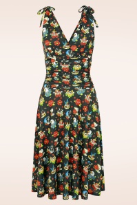 Vintage Chic for Topvintage - Topvintage exclusive ~ Grecian tattoo jurk in zwart en multi