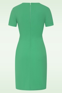 Vintage Chic for Topvintage - Topvintage exclusive ~ Swinging Sprout jurk in wit en groen 2