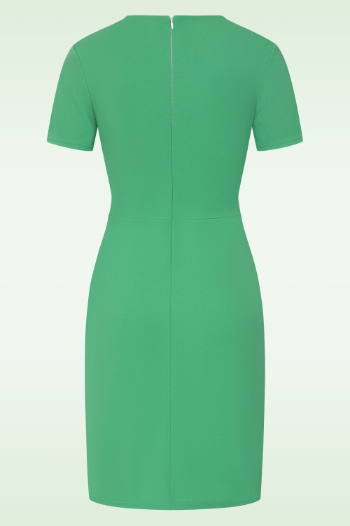Vintage Chic for Topvintage - Topvintage exclusive ~ Swinging Sprout jurk in wit en groen 2