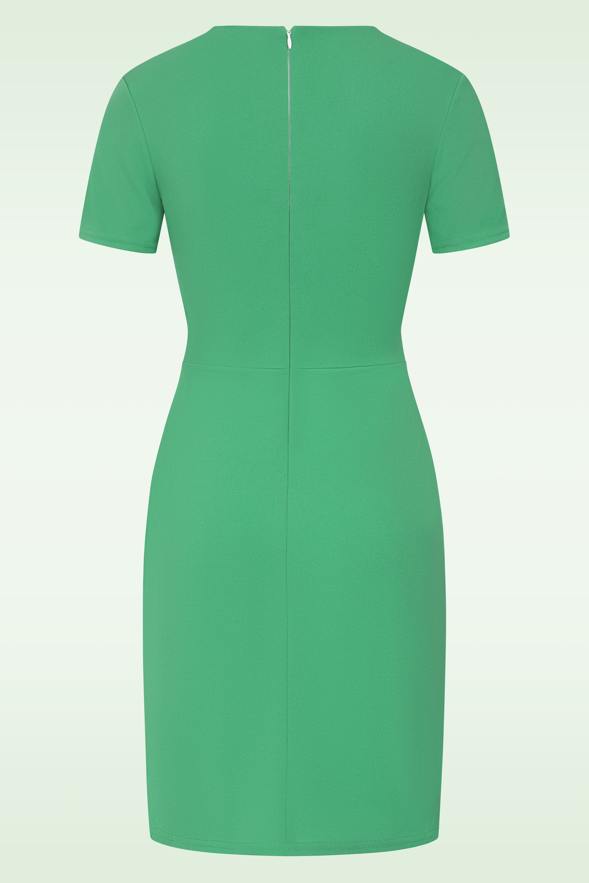 Vintage Chic for Topvintage - Topvintage exclusive ~ Swinging Sprout jurk in wit en groen 2