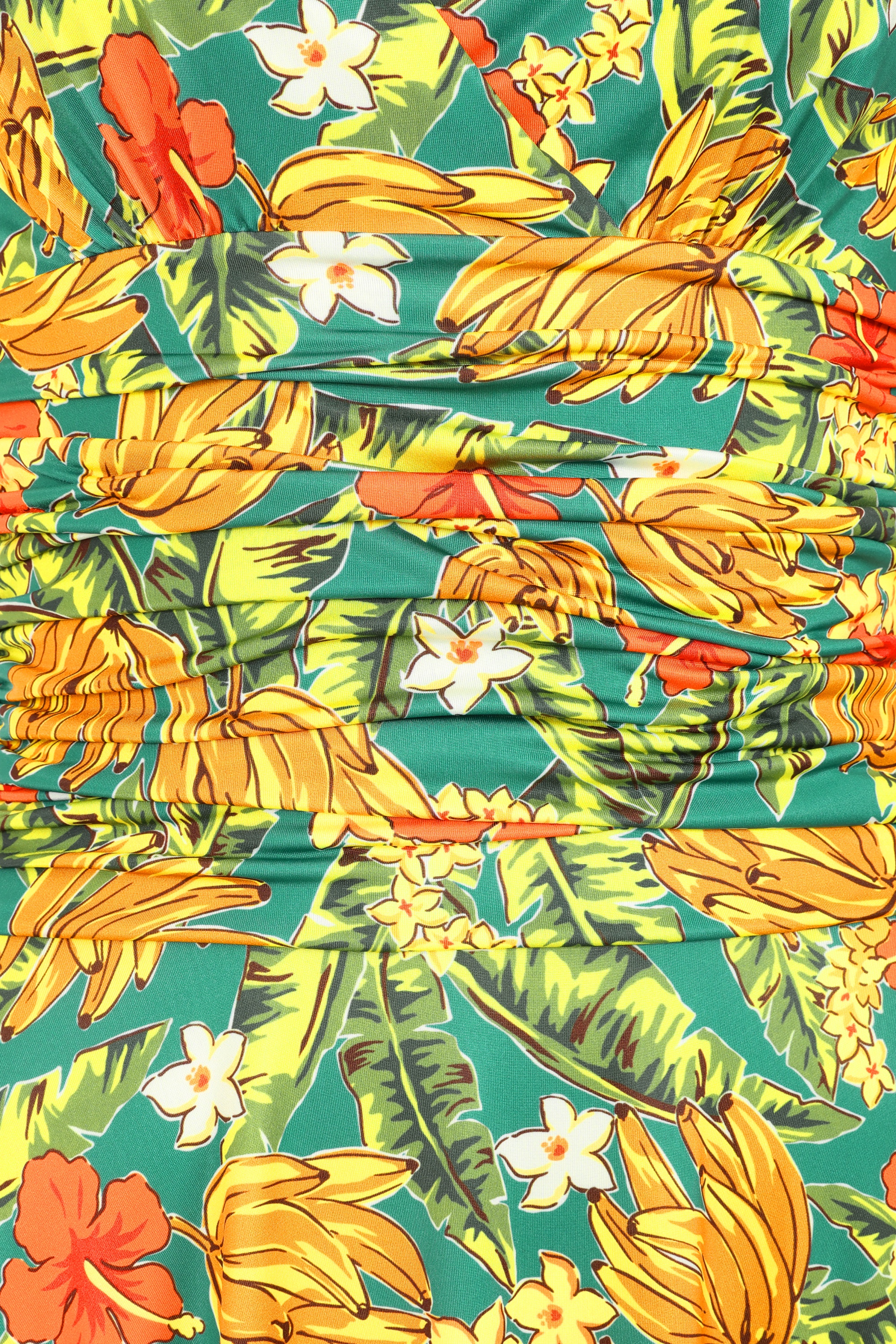 Vintage Chic for Topvintage - Topvintage exclusive ~ Grecian tropical jurk in groen en geel 3